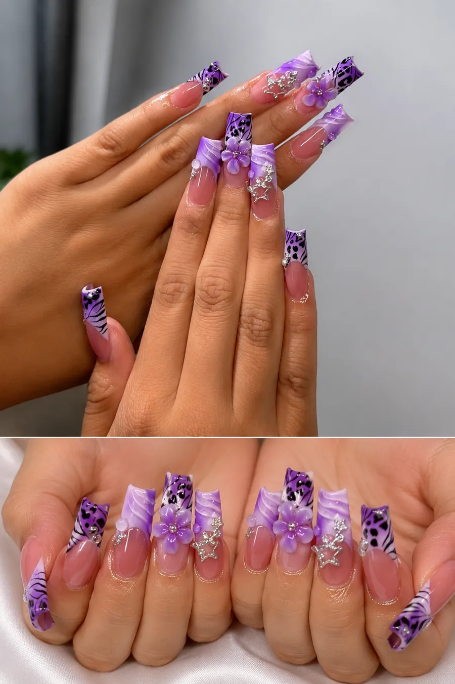 Purple nail art sets