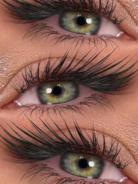 Long wispy lash extensions